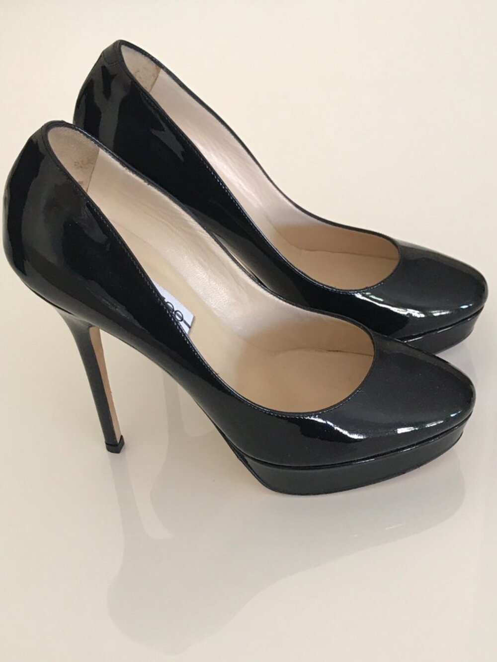 JIMMY CHOO Cosmic Black Patent Pump Heels - Picture 6 of 8